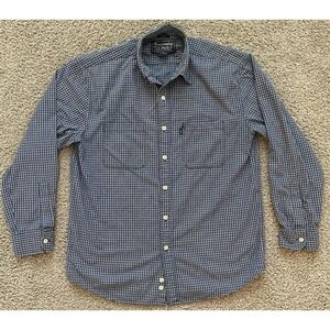 Vintage‎ Abercrombie & Fitch Men's Button Up Shirt Blue Plaid Size Small